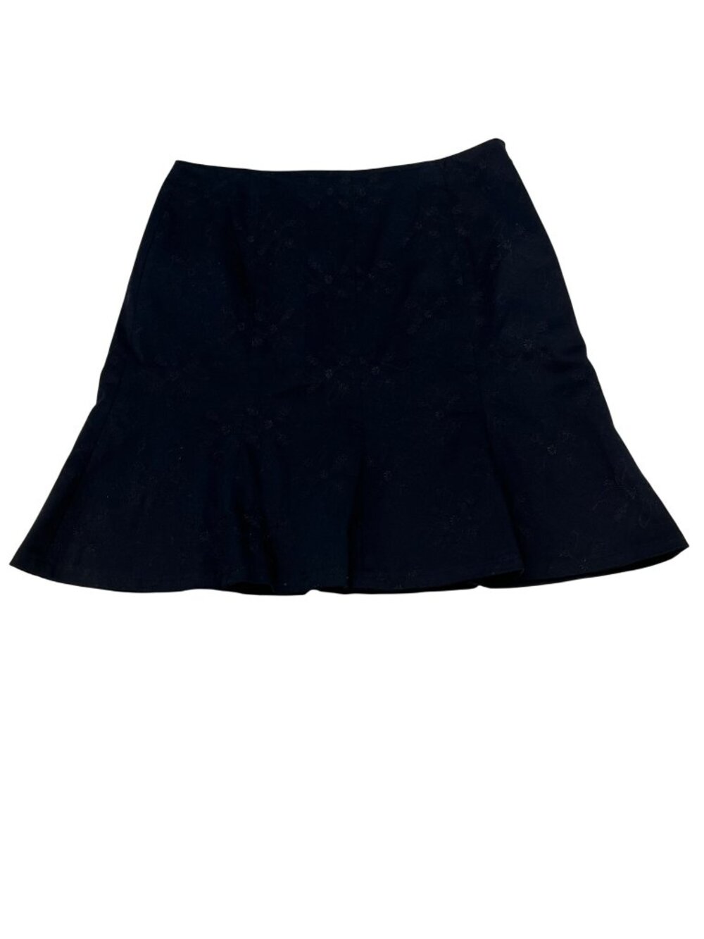 Apostrophe Womens Fit & Flare Skirt Embroidered Black Size 14P Zip